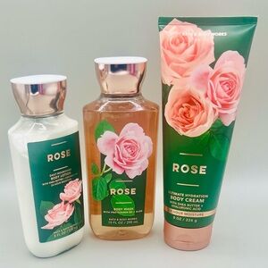 Bath & Body Works ROSE 3 Pc Set ~ Body Lotion, Body Wash, & Ultimate Body Cream